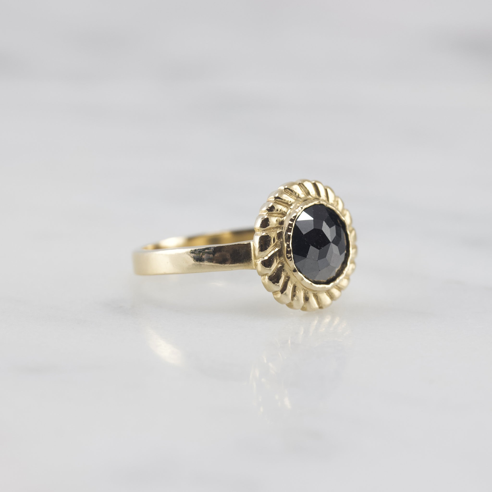 Radiant Black Diamond Ring