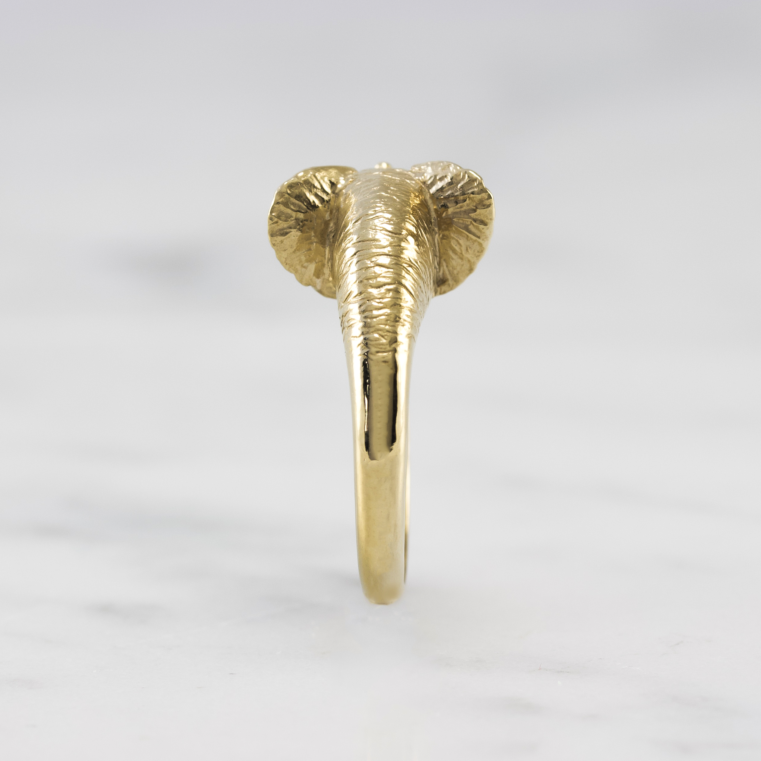 14K 18K Gold Diamond Elephant Ring/Handmade Gold Diamond Elephant Ring –  IKE JEWELRY