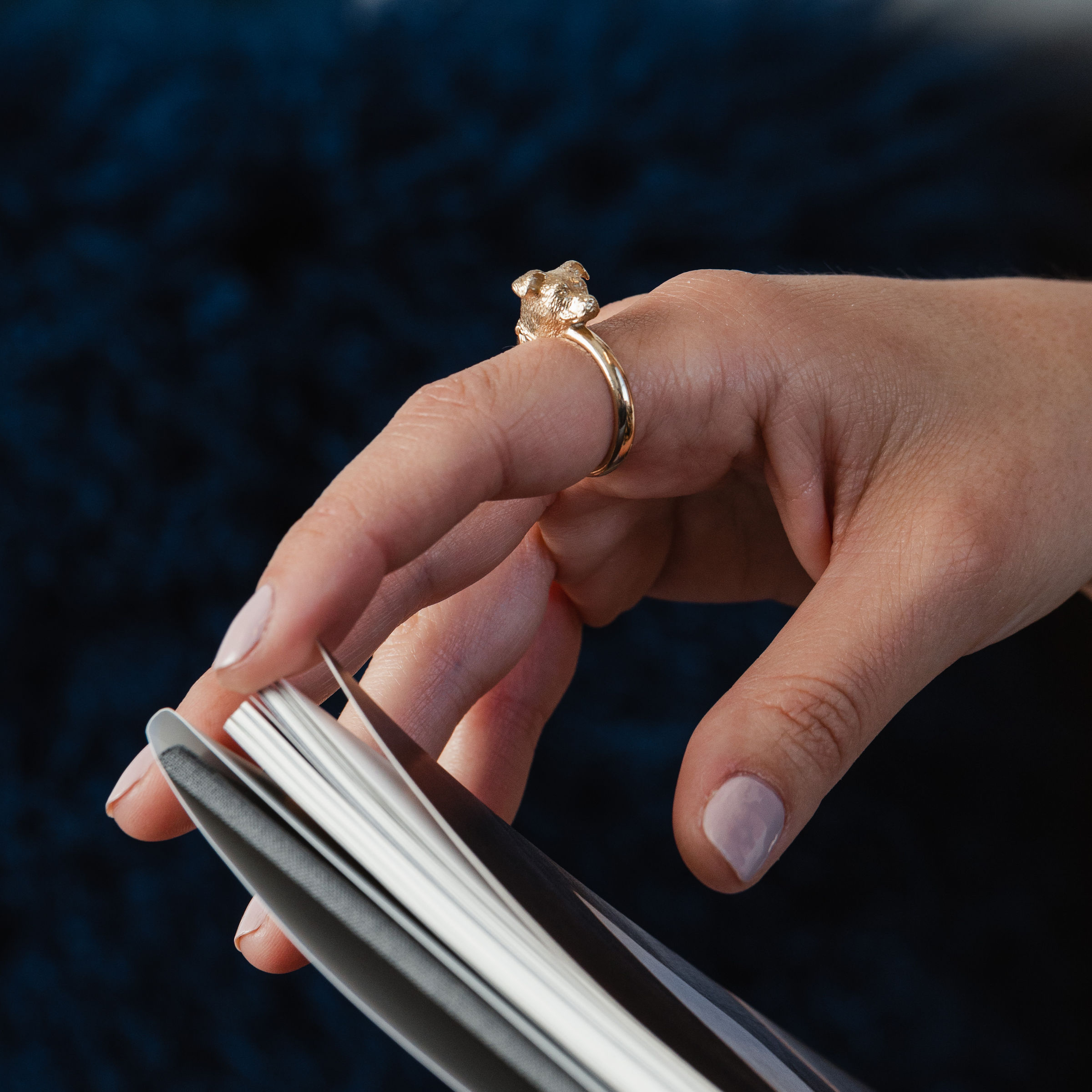 Gold sales pitbull ring